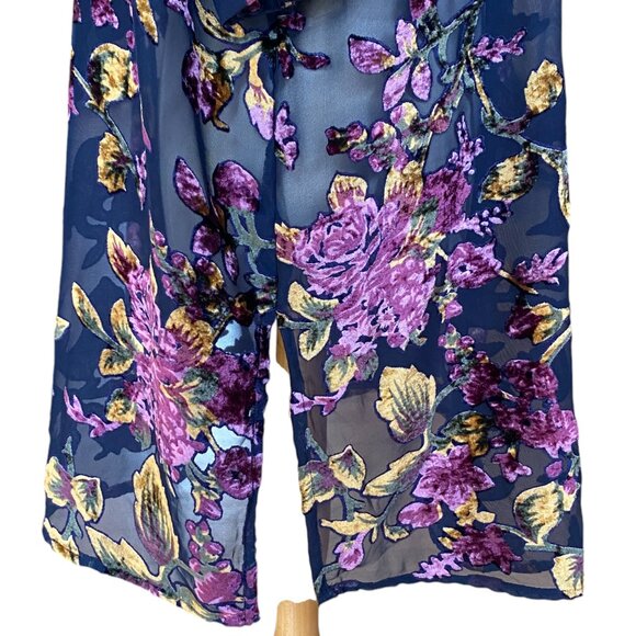 Catherines In-Vogue Velvet Burnout Kimono Festival Whimsigoth Dark Fairy-0X/1X - Picture 8 of 16